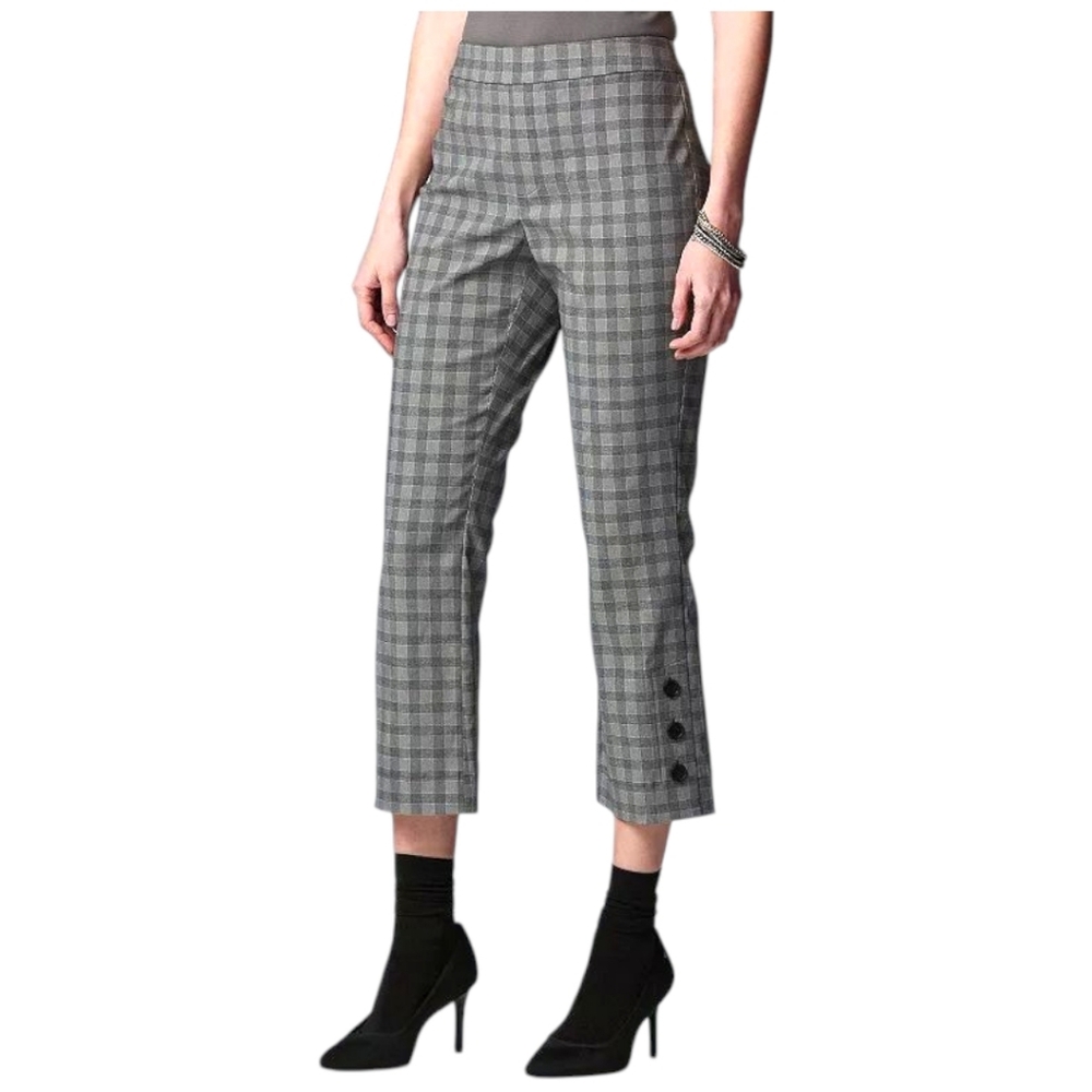 Simply Vera Vera Wang Cropped Flare Plaid Pants | Size S